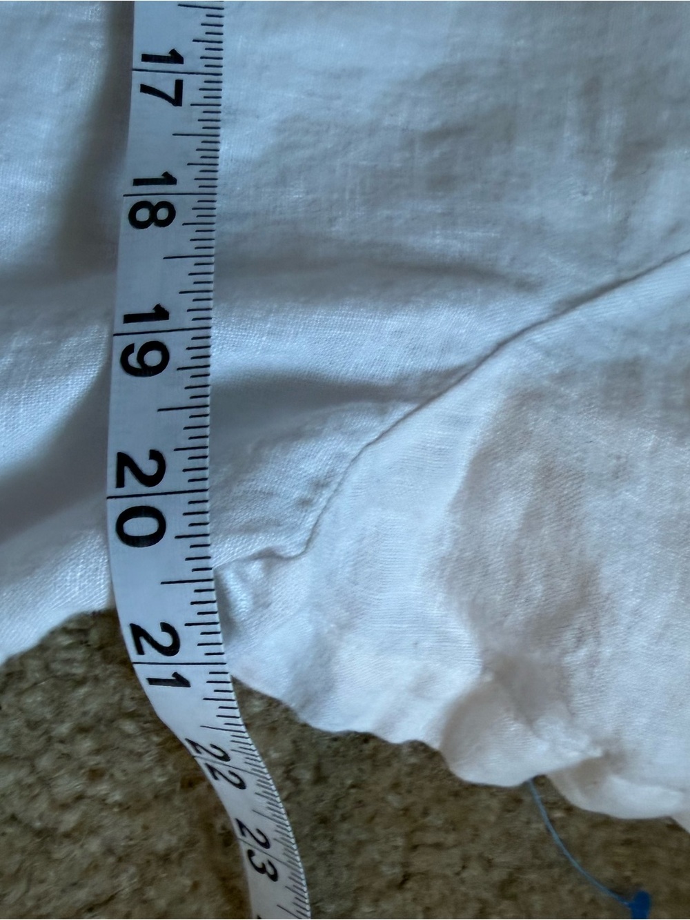 J. Crew White Linen Split-Neck Blouse size large - Picture 6 of 7